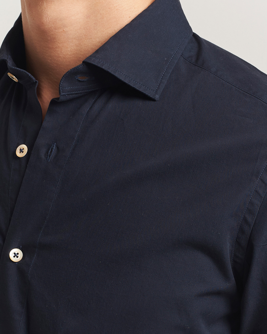 Hombres | Camisas | Grigio | Cotton Twill Shirt Navy