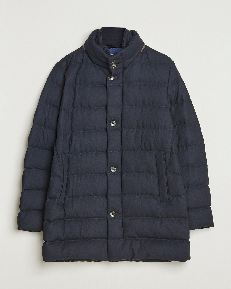 Hombres | Abrigos y chaquetas | Herno | Flannel Down Coat Navy