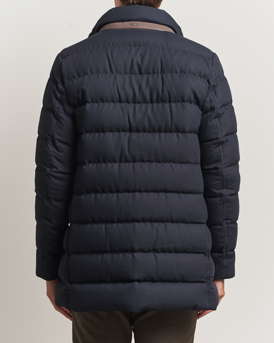 Hombres | Abrigos y chaquetas | Herno | Flannel Down Coat Navy