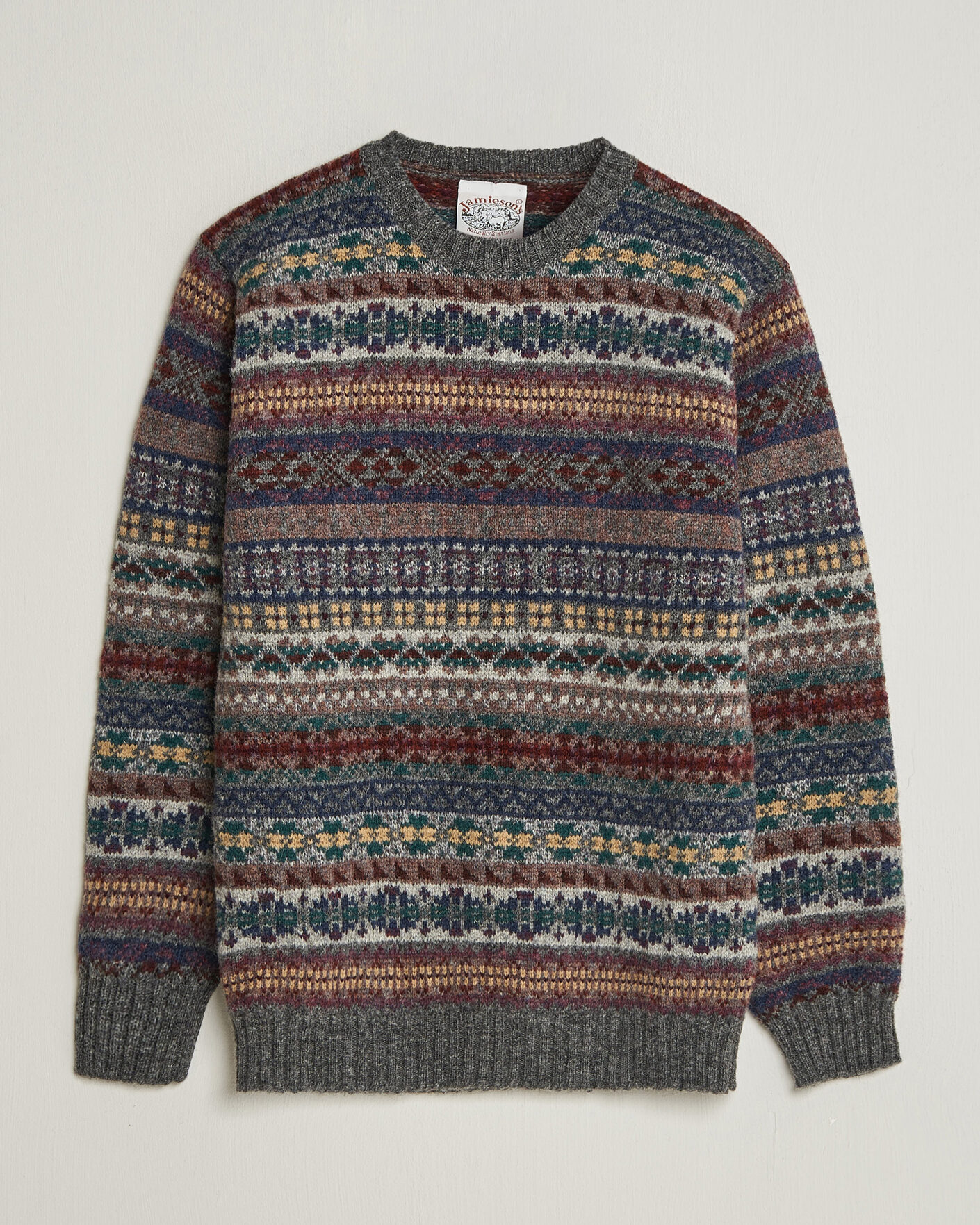 Hombres | Jerséis y prendas de punto | Jamieson's of Shetland | Jamiesons Of Shetland All Over Fair Isle Pullover Crew Neck Multi