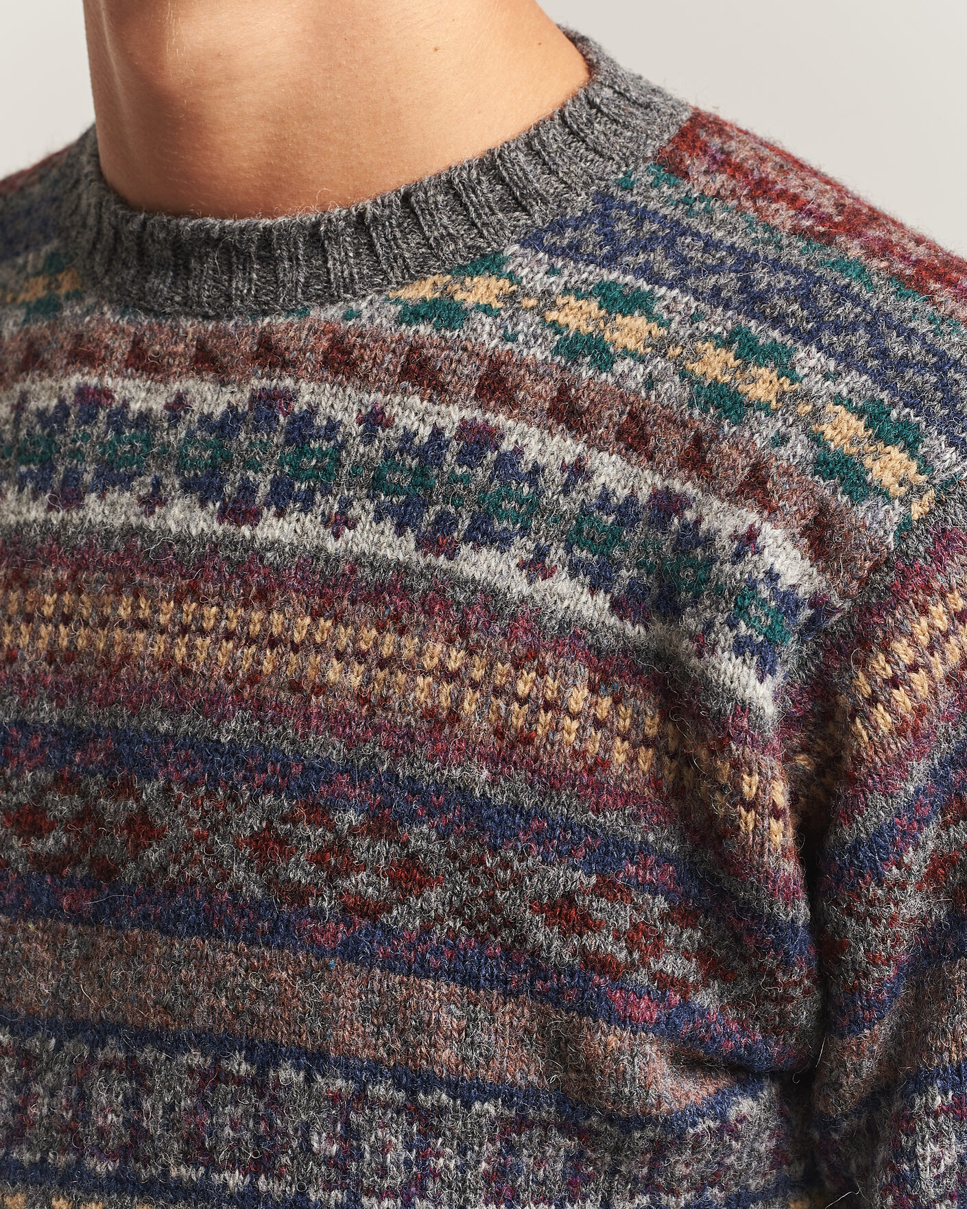 Hombres | Jerséis y prendas de punto | Jamieson's of Shetland | Jamiesons Of Shetland All Over Fair Isle Pullover Crew Neck Multi