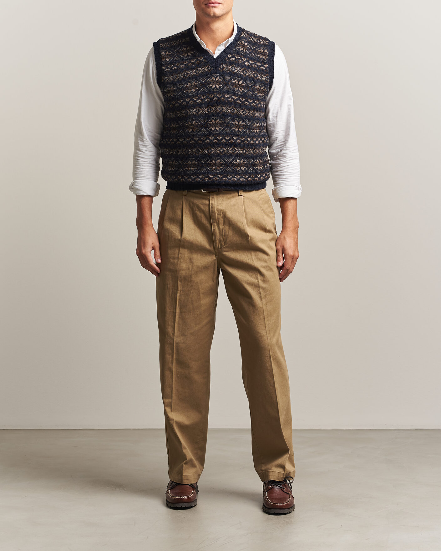 Hombres | Jerséis y prendas de punto | Jamieson's of Shetland | Jamiesons Of Shetland All Over Fair Isle Slipover Navy