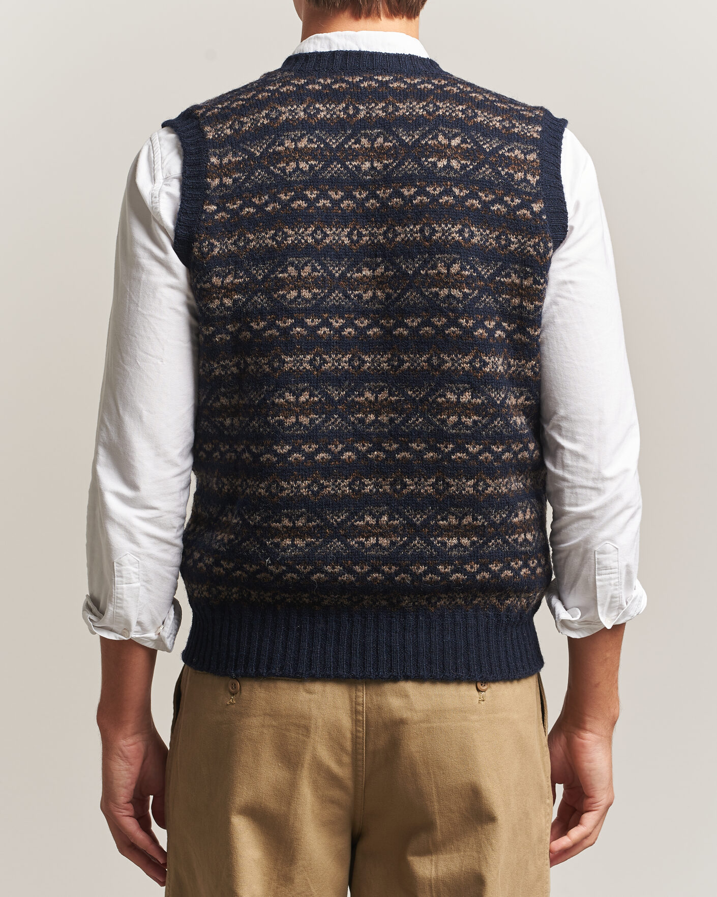 Hombres | Jerséis y prendas de punto | Jamieson's of Shetland | Jamiesons Of Shetland All Over Fair Isle Slipover Navy