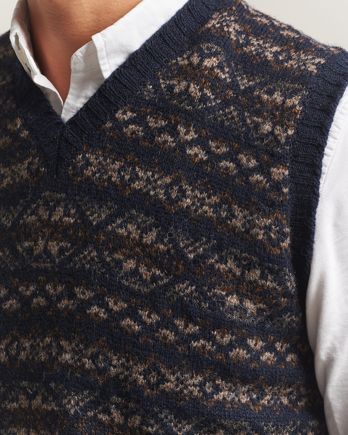 Hombres | Jerséis y prendas de punto | Jamieson's of Shetland | Jamiesons Of Shetland All Over Fair Isle Slipover Navy