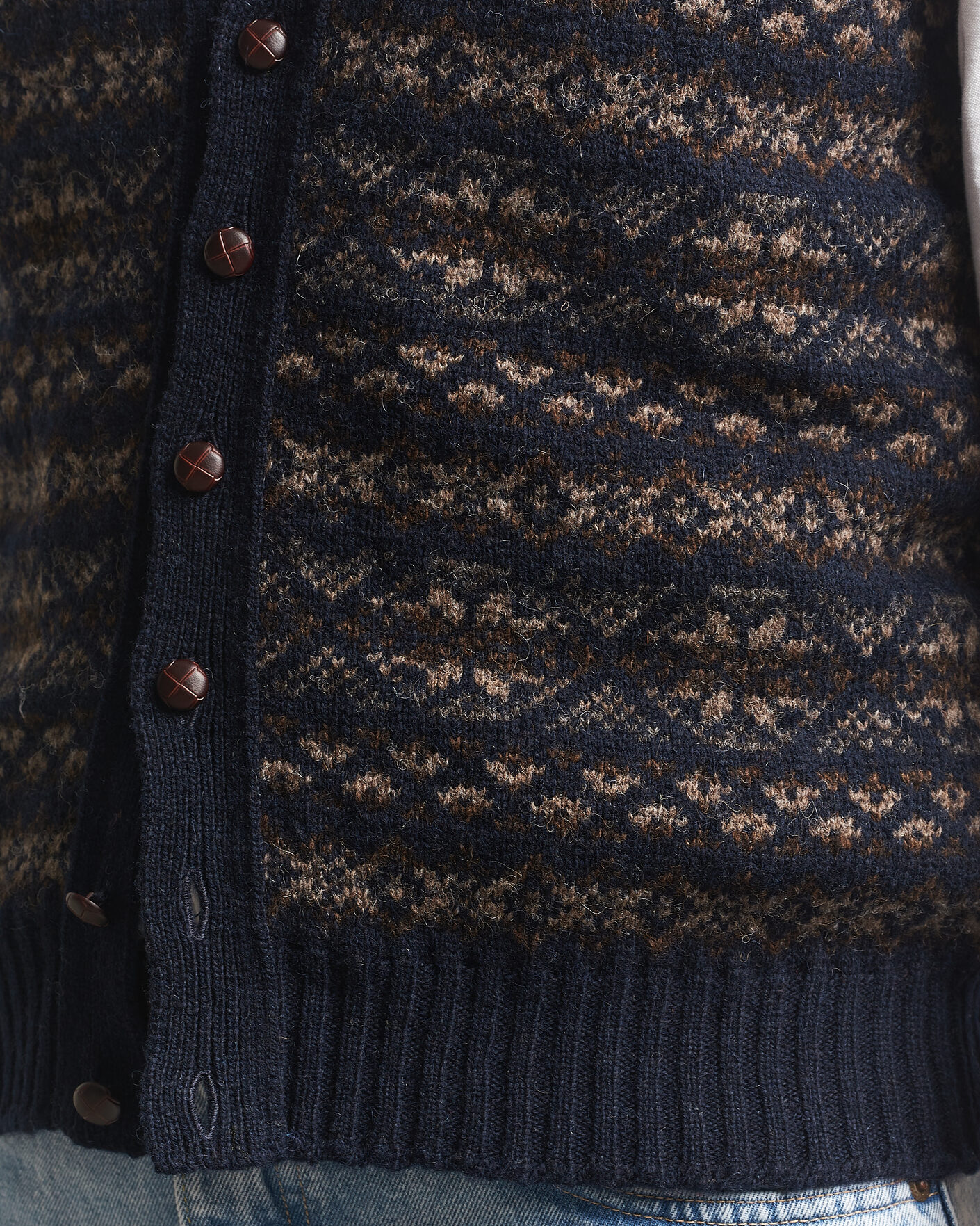 Hombres | Jerséis y prendas de punto | Jamieson's of Shetland | Jamiesons Of Shetland All Over Fair Isle Waistcoat Navy