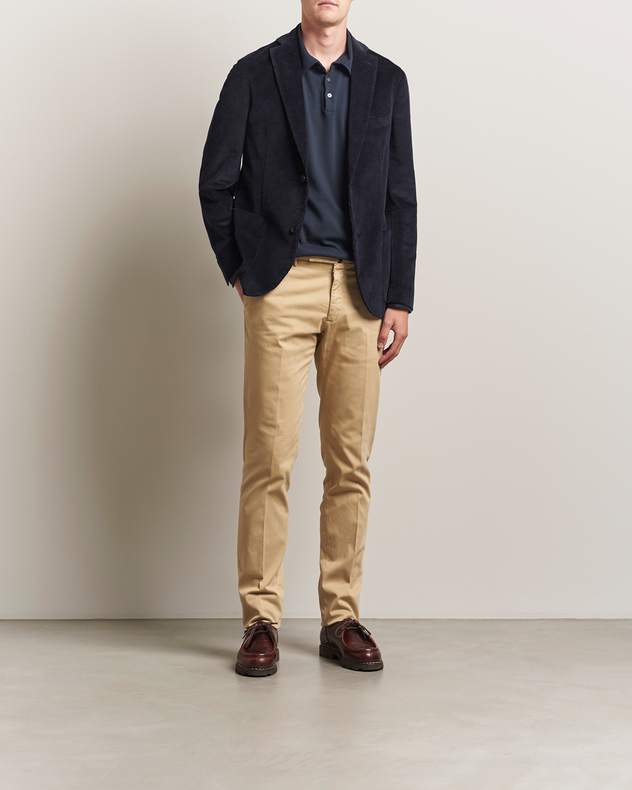 Hombres | Pantalones | Incotex | Slim Fit Cotton Stretch Chinos Beige