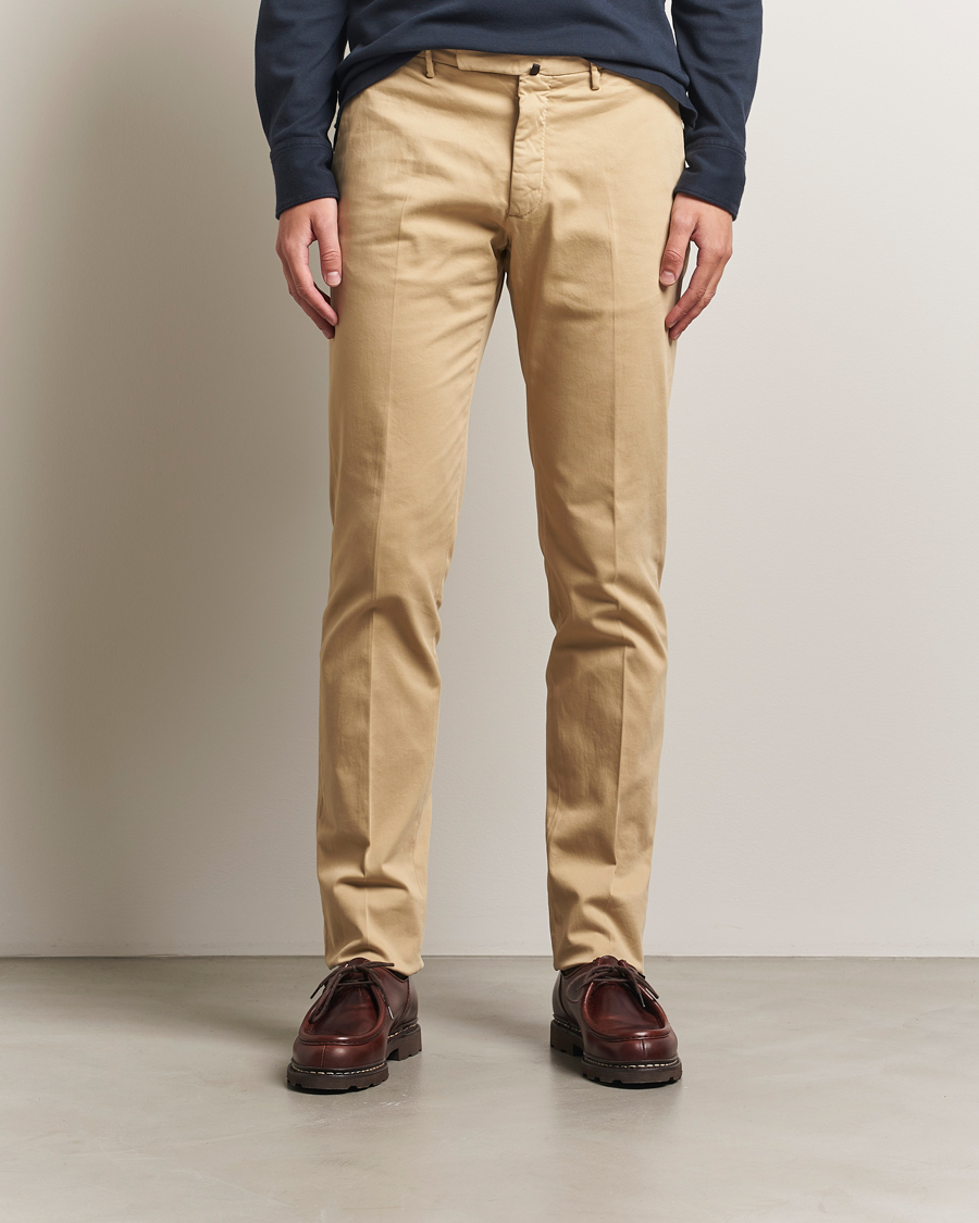 Hombres | Pantalones | Incotex | Slim Fit Cotton Stretch Chinos Beige