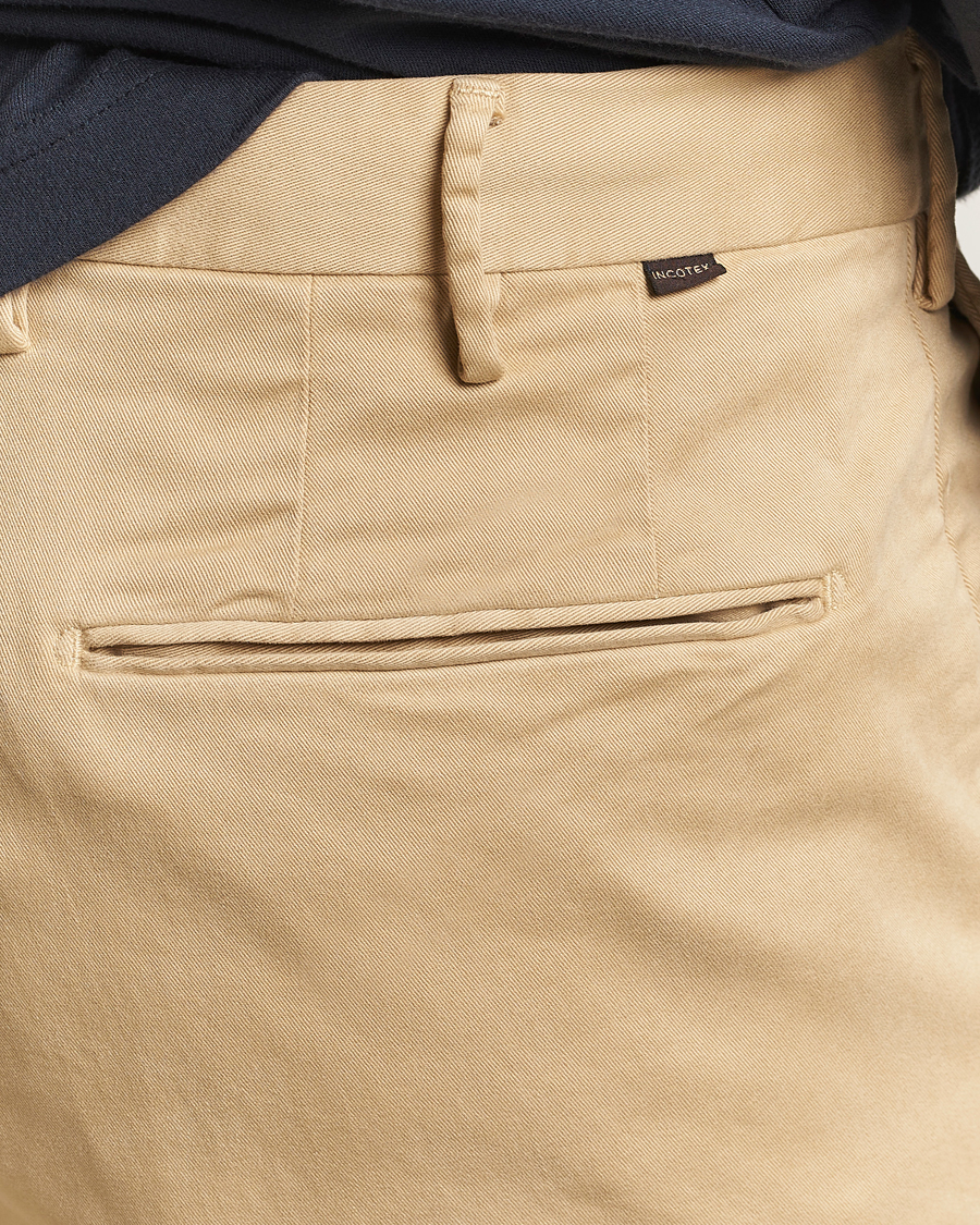Hombres | Pantalones | Incotex | Slim Fit Cotton Stretch Chinos Beige