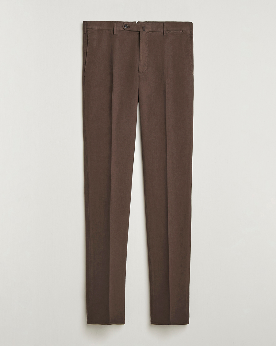 Hombres | Pantalones | Incotex | Regular Fit Cotton Stretch Chinos Dark Brown