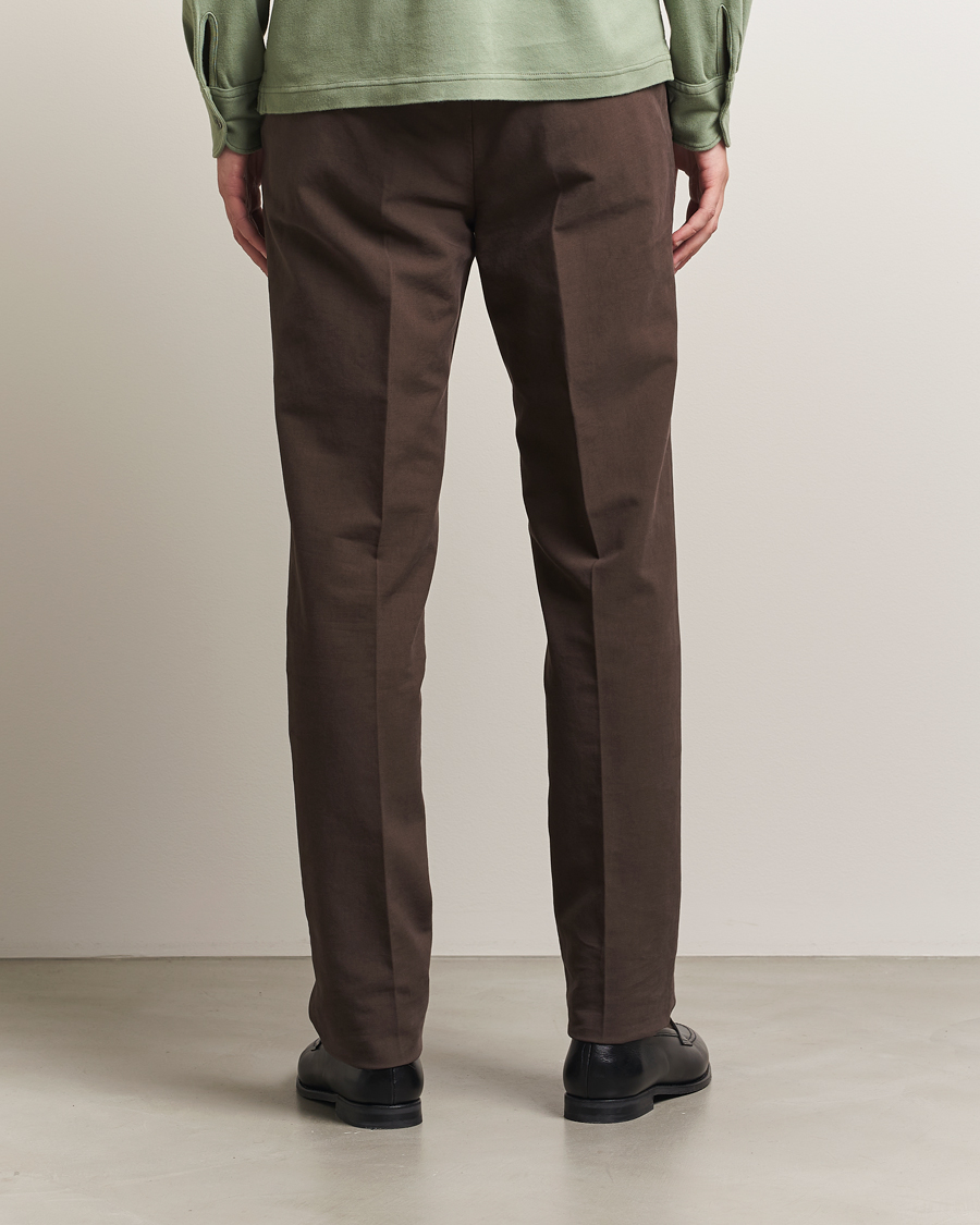 Hombres | Pantalones | Incotex | Regular Fit Cotton Stretch Chinos Dark Brown