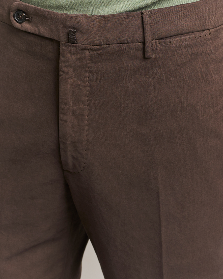Hombres | Pantalones | Incotex | Regular Fit Cotton Stretch Chinos Dark Brown