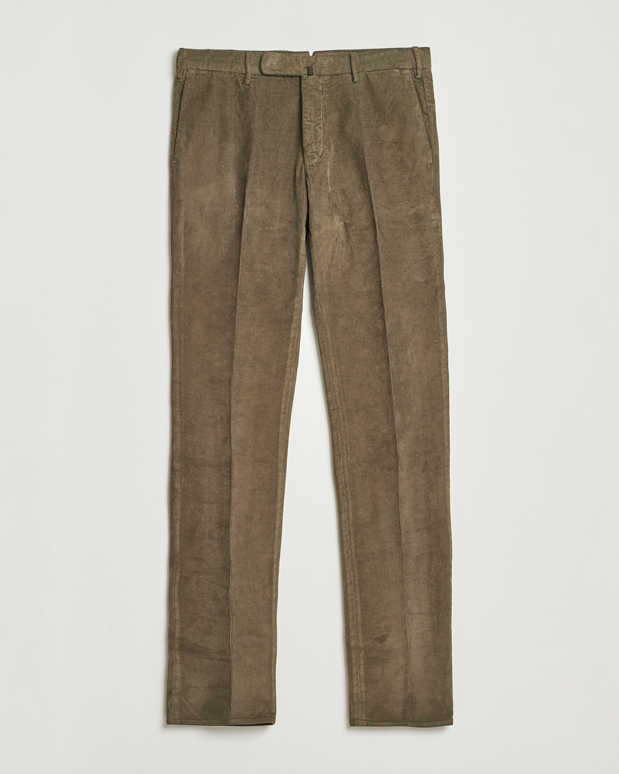 Hombres | Pantalones | Incotex | Slim Fit Baby Corduroy Trousers Taupe