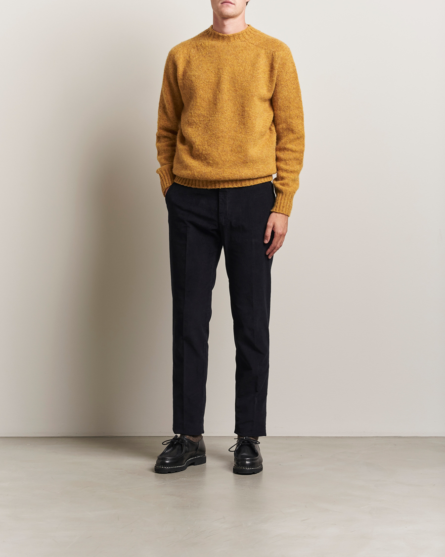 Hombres | Pantalones | Incotex | Slim Fit Baby Corduroy Trousers Navy
