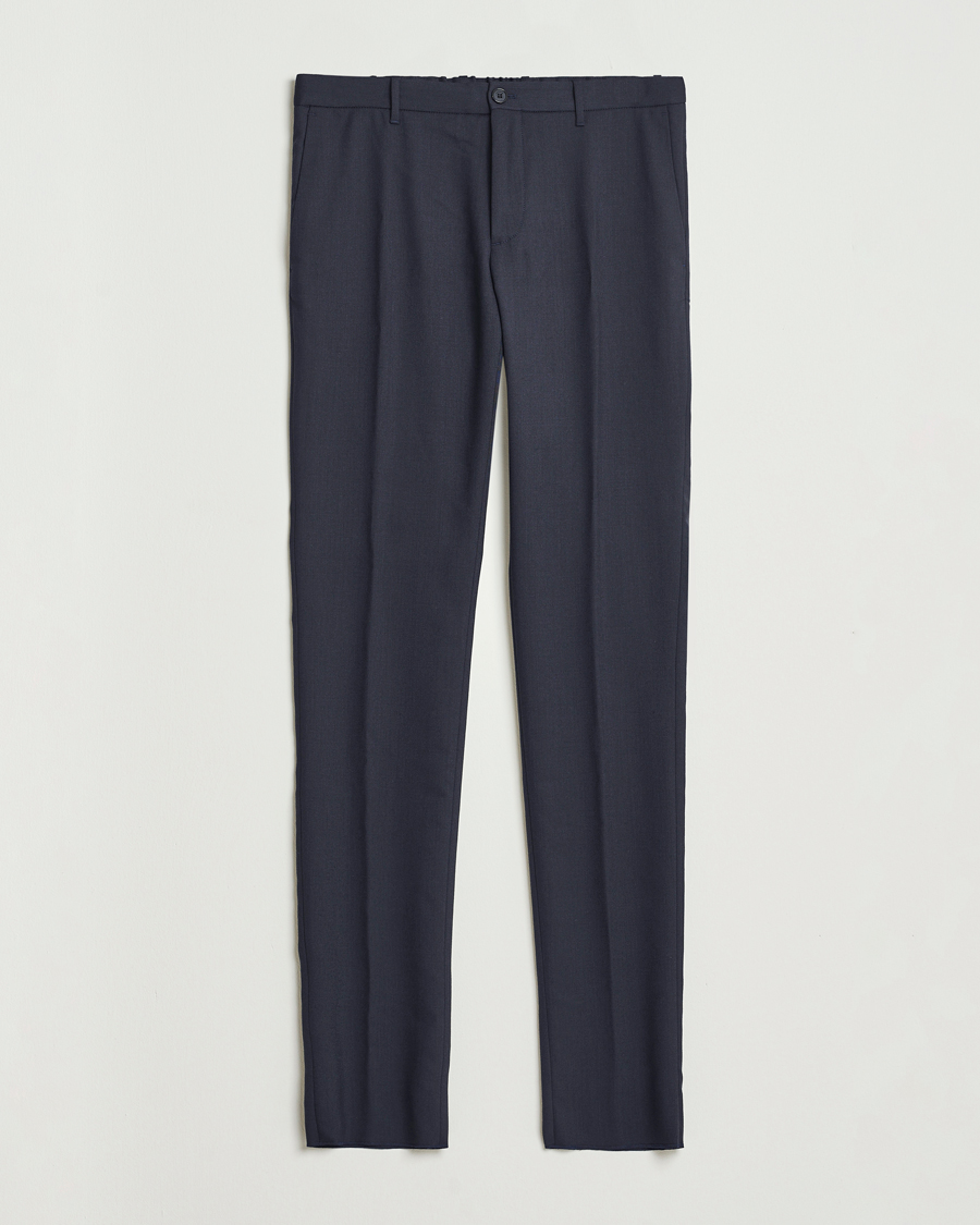 Hombres | Pantalones | Incotex | Slim Fit Washable Flannel Trousers Grey Melange