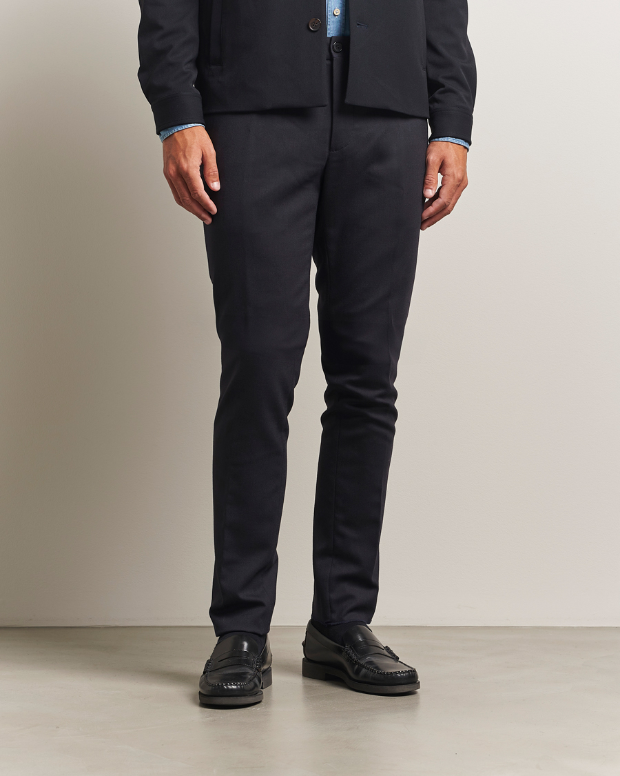 Hombres | Pantalones | Incotex | Slim Fit Washable Flannel Trousers Grey Melange