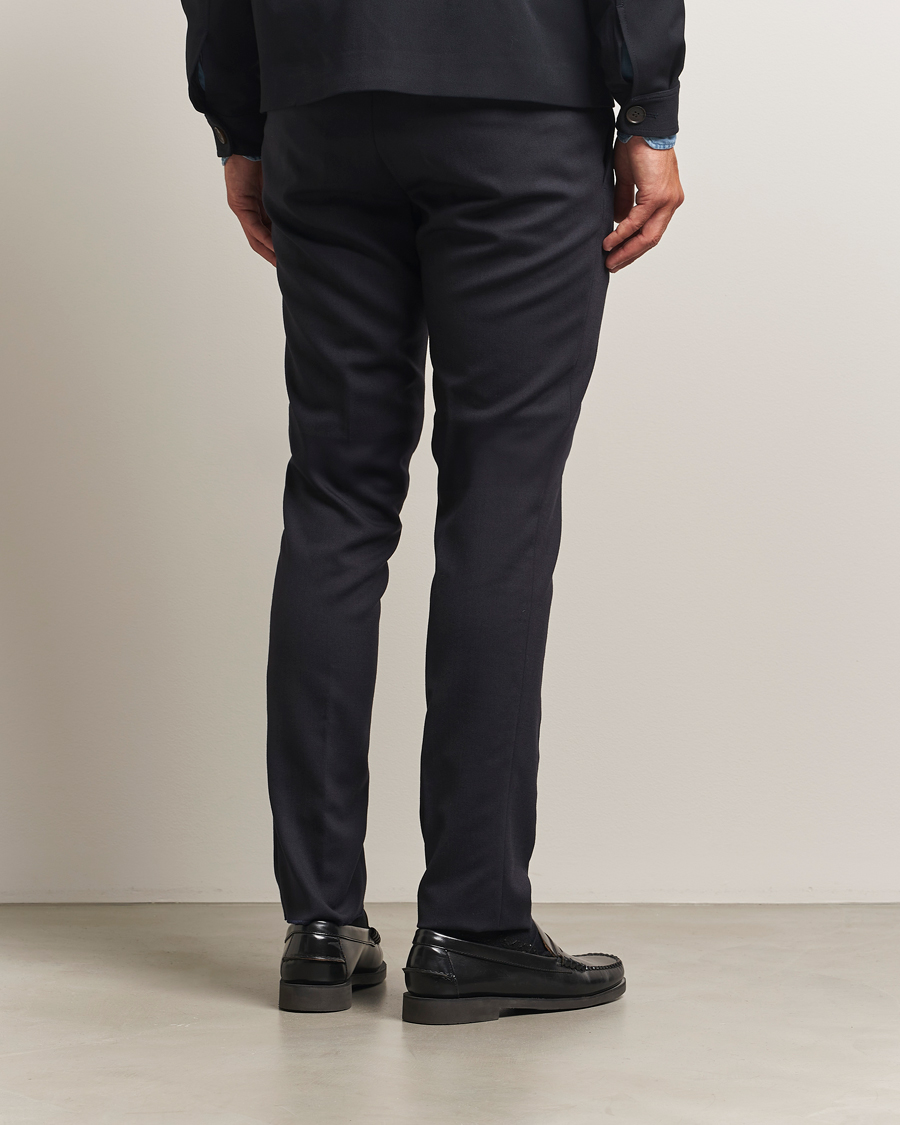 Hombres | Pantalones | Incotex | Slim Fit Washable Flannel Trousers Grey Melange