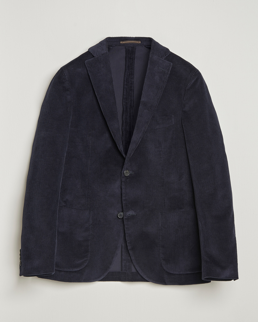Hombres | Blazers | Incotex | Corduroy Blazer Navy
