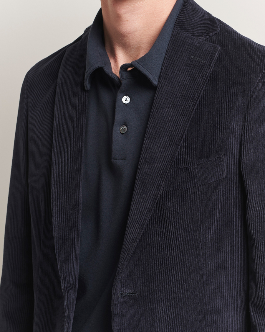 Hombres | Blazers | Incotex | Corduroy Blazer Navy