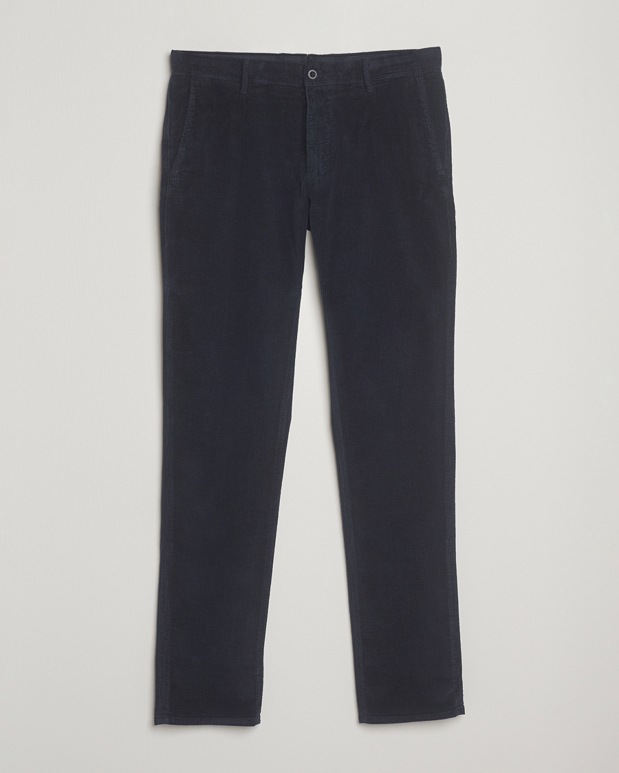 Hombres | Pantalones | Incotex | Slim Fit Leisure Cord Slacks Navy