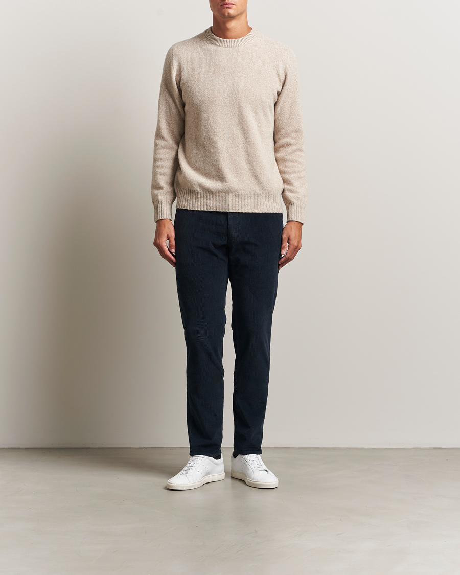 Hombres | Pantalones | Incotex | Slim Fit Leisure Cord Slacks Navy