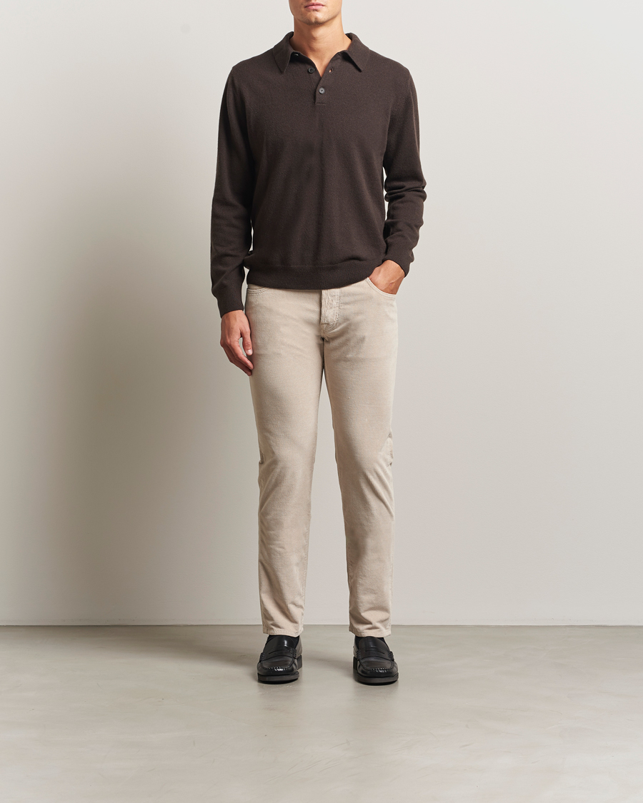 Hombres | Pantalones | Jacob Cohën | Bard 5-Pocket Medium Corduroy Trousers Off White