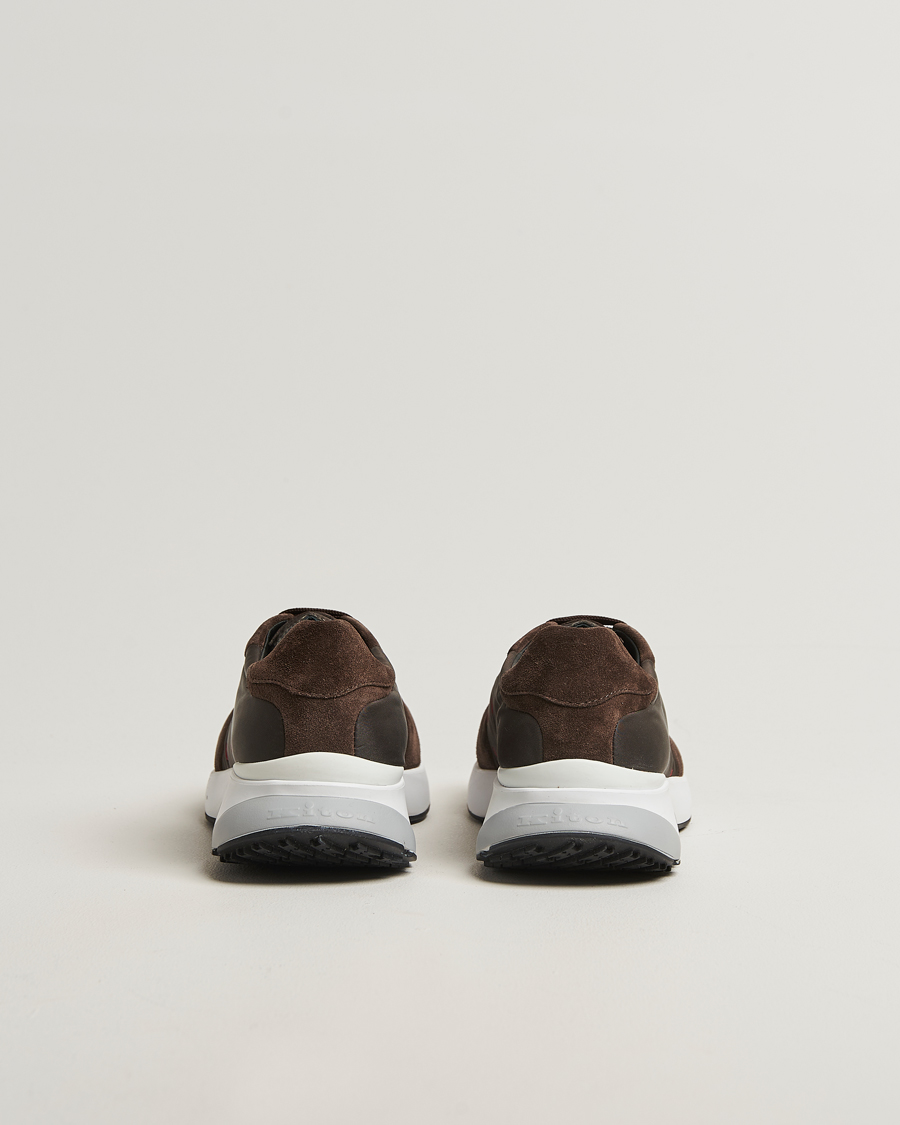 Hombres | Zapatillas | Kiton | Luxury Running Sneakers Dark Brown Suede