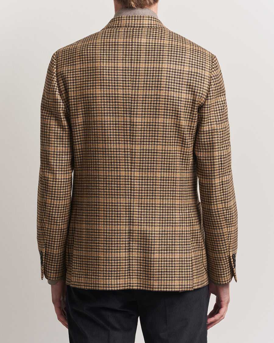 Hombres | Blazers | Lardini | Wool/Cashmere Houndstooth Overcheck Blazer Brown