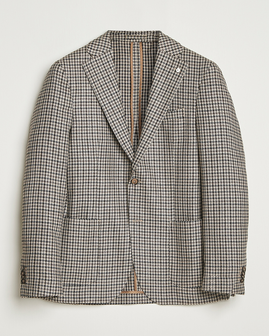 Hombres | Blazers | L.B.M. 1911 | Jack Houndstooth Wool Blazer Brown