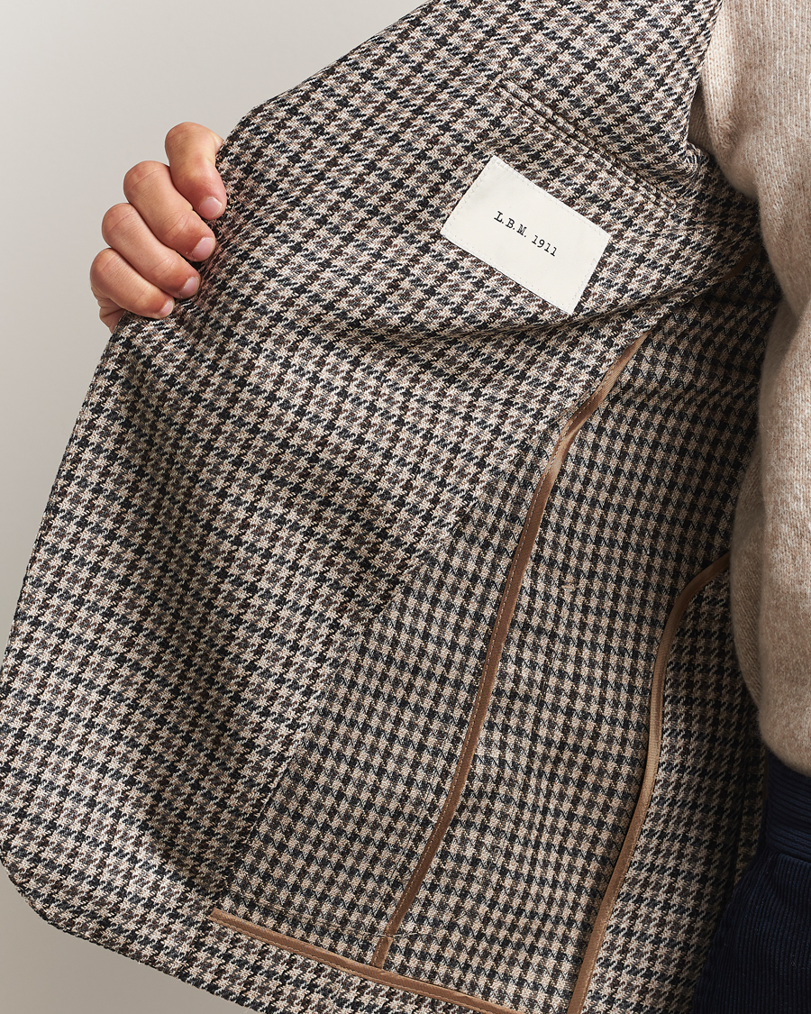Hombres | Blazers | L.B.M. 1911 | Jack Houndstooth Wool Blazer Brown