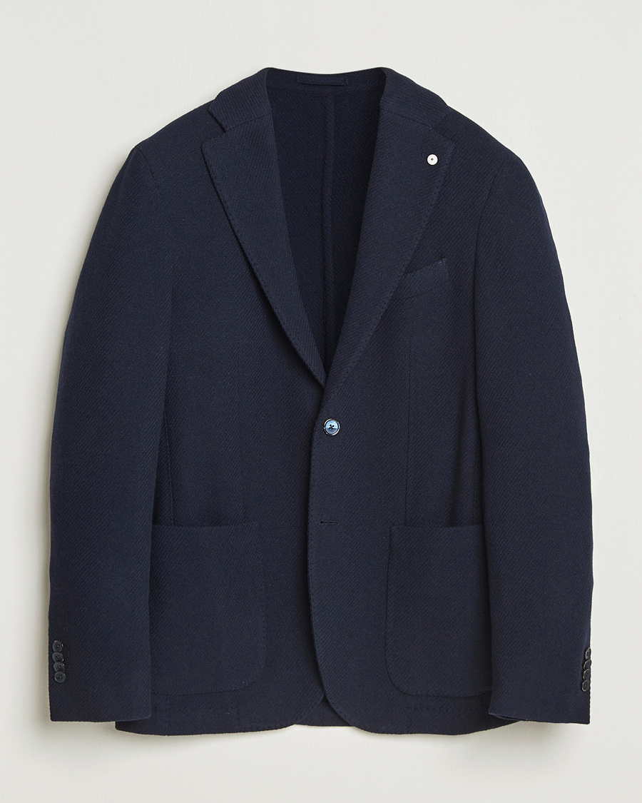 Hombres | Blazers | L.B.M. 1911 | Jack Fly Knitted Wool Blazer Navy