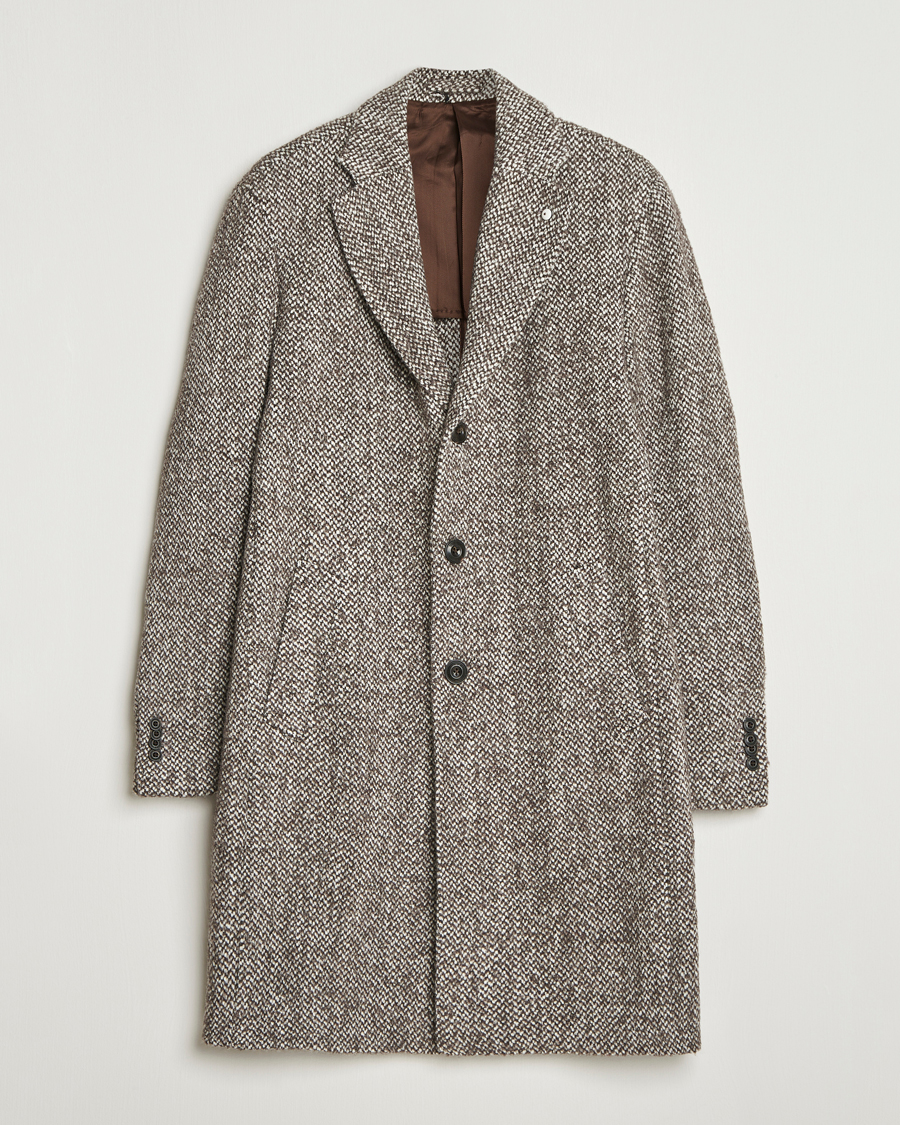 Hombres | Abrigos y chaquetas | L.B.M. 1911 | Structure Wool Coat Brown