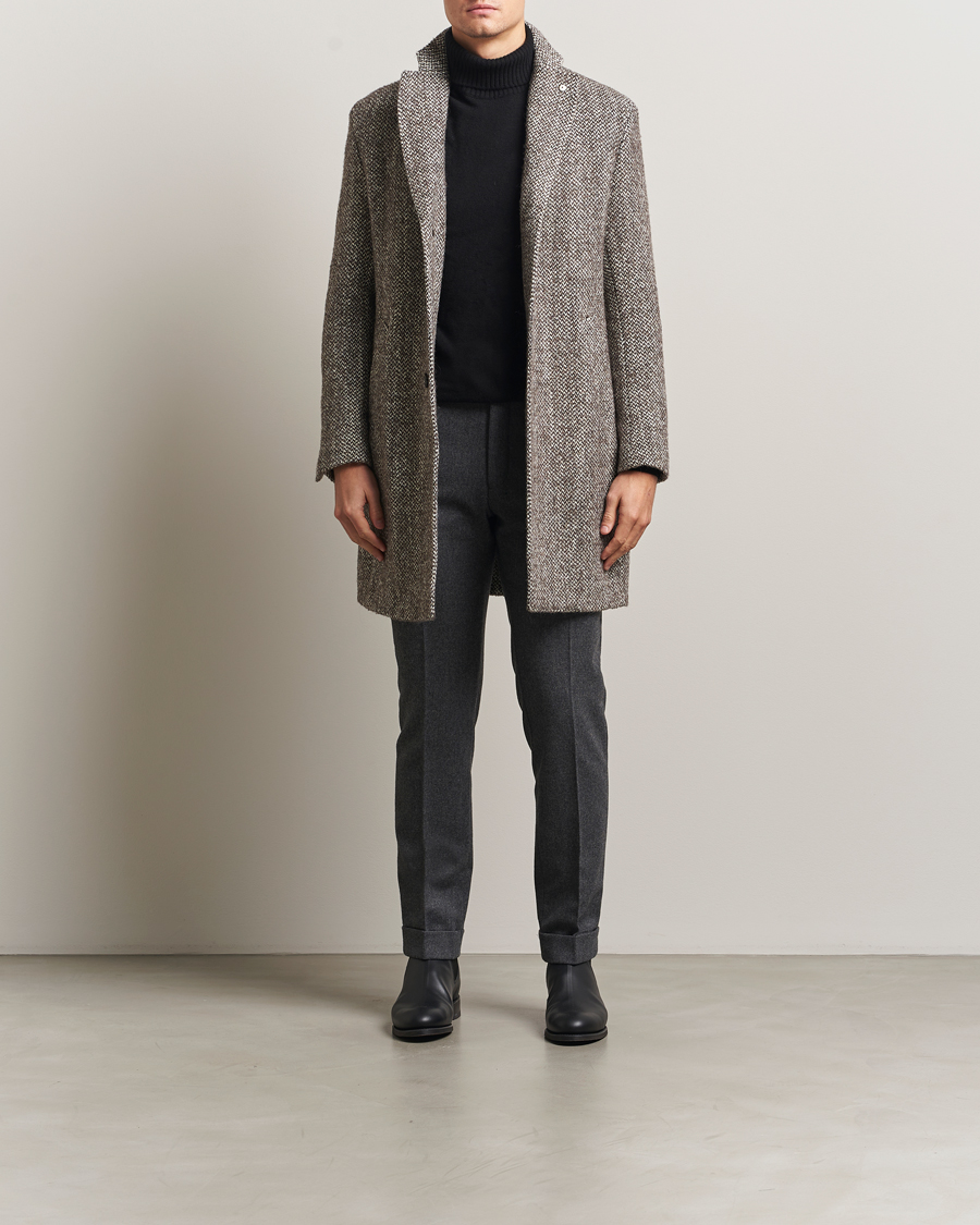 Hombres | Abrigos y chaquetas | L.B.M. 1911 | Structure Wool Coat Brown
