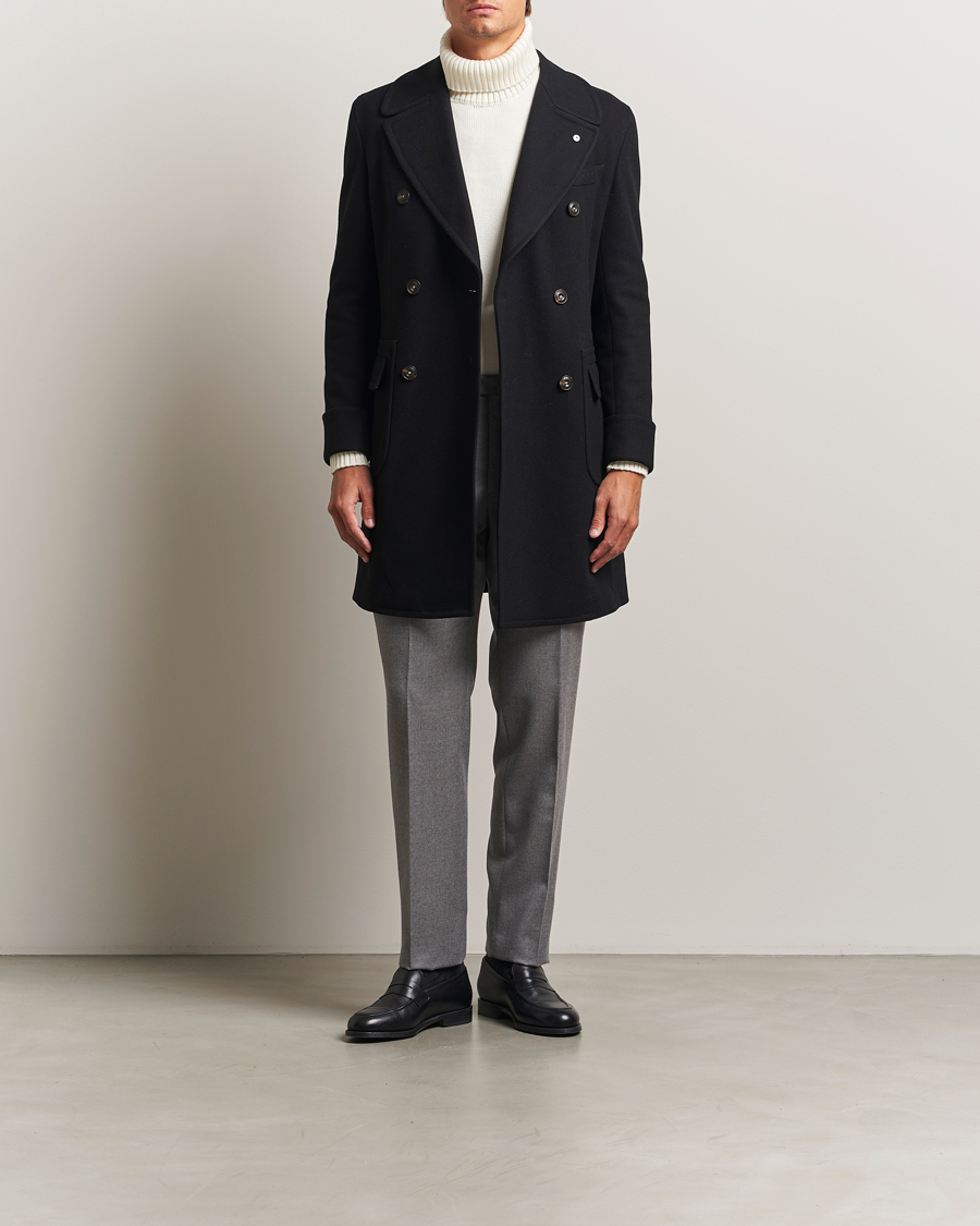 Hombres | Abrigos y chaquetas | L.B.M. 1911 | Double Breasted Wool/Cashmere Coat Black