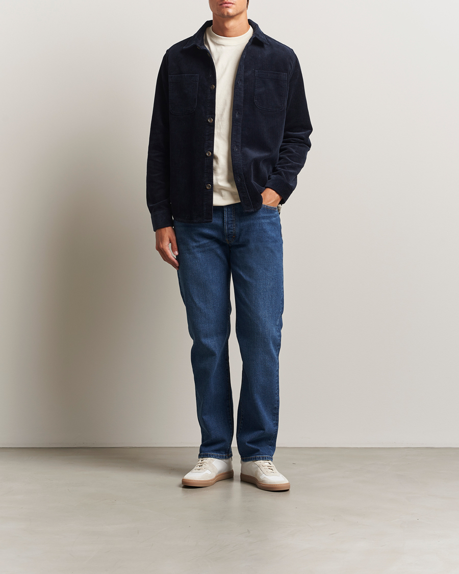 Hombres | Camisas | LES DEUX | Kody Corduroy Overshirt Navy