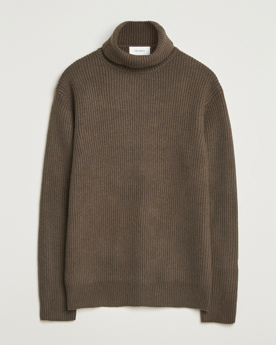 Hombres | Jerséis y prendas de punto | LES DEUX | Eddie Wool Rib Rollneck Teak