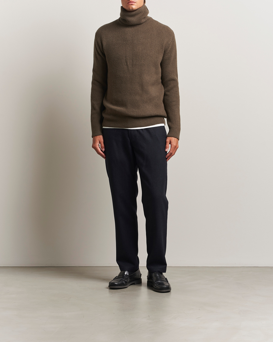 Hombres | Jerséis y prendas de punto | LES DEUX | Eddie Wool Rib Rollneck Teak