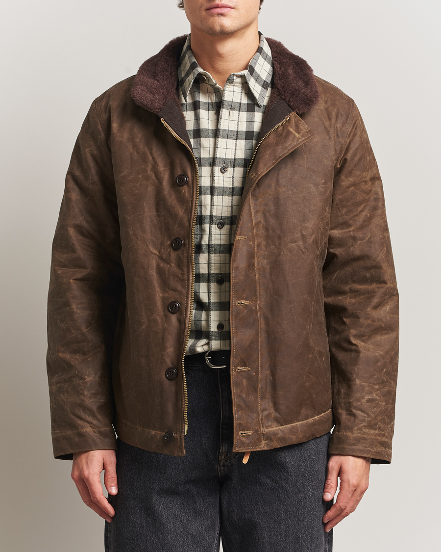 Hombres | Abrigos y chaquetas | Manifattura Ceccarelli | Deck Jacket Dark Tan