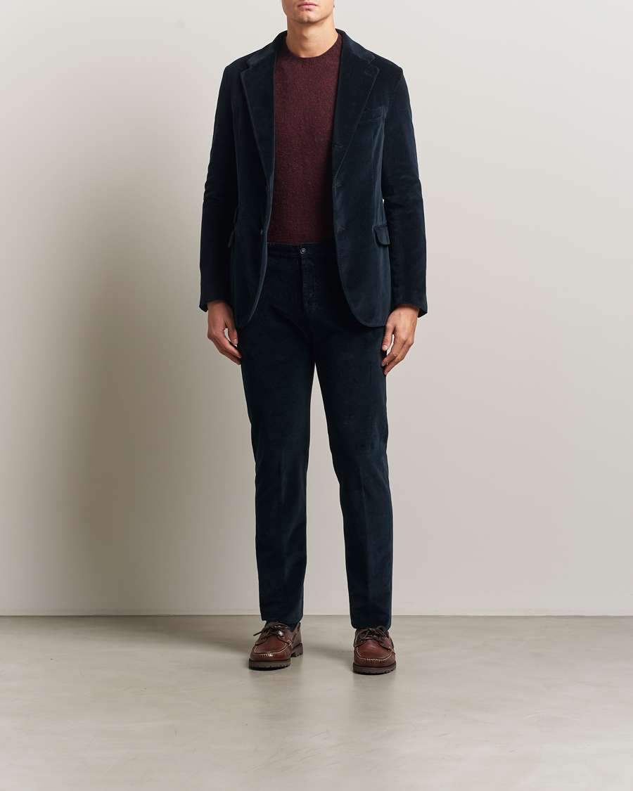 Hombres | Pantalones | Massimo Alba | Mauko Velvet Trousers Navy