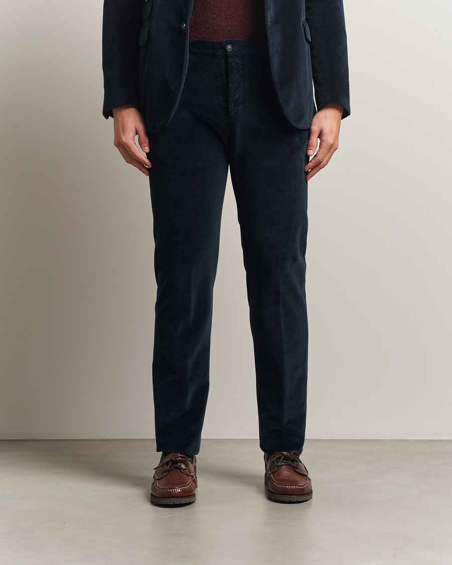 Hombres | Pantalones | Massimo Alba | Mauko Velvet Trousers Navy