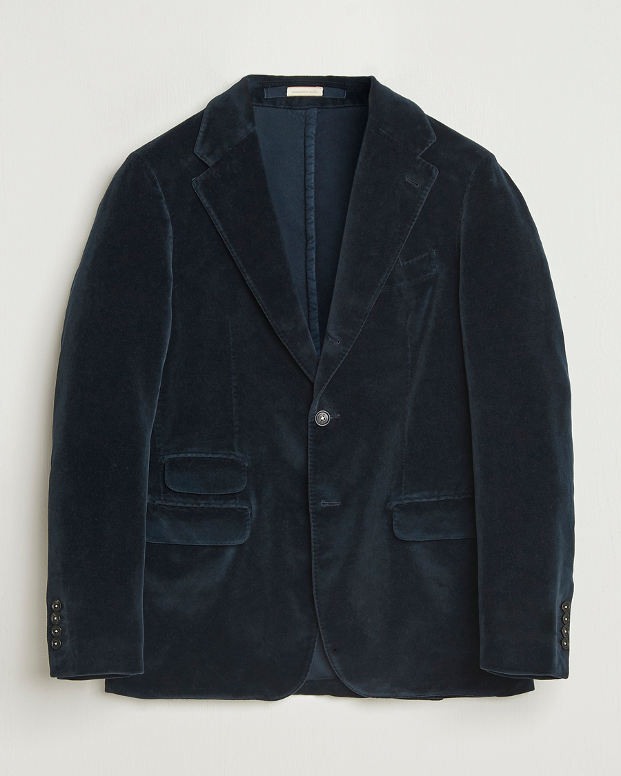 Hombres | Blazers | Massimo Alba | Catch Velvet Blazer Navy