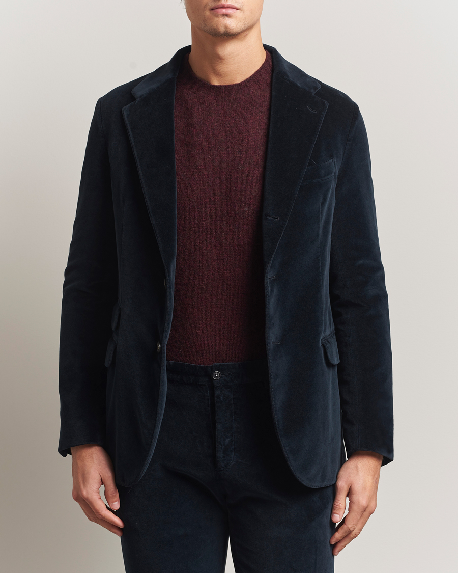 Hombres | Blazers | Massimo Alba | Catch Velvet Blazer Navy