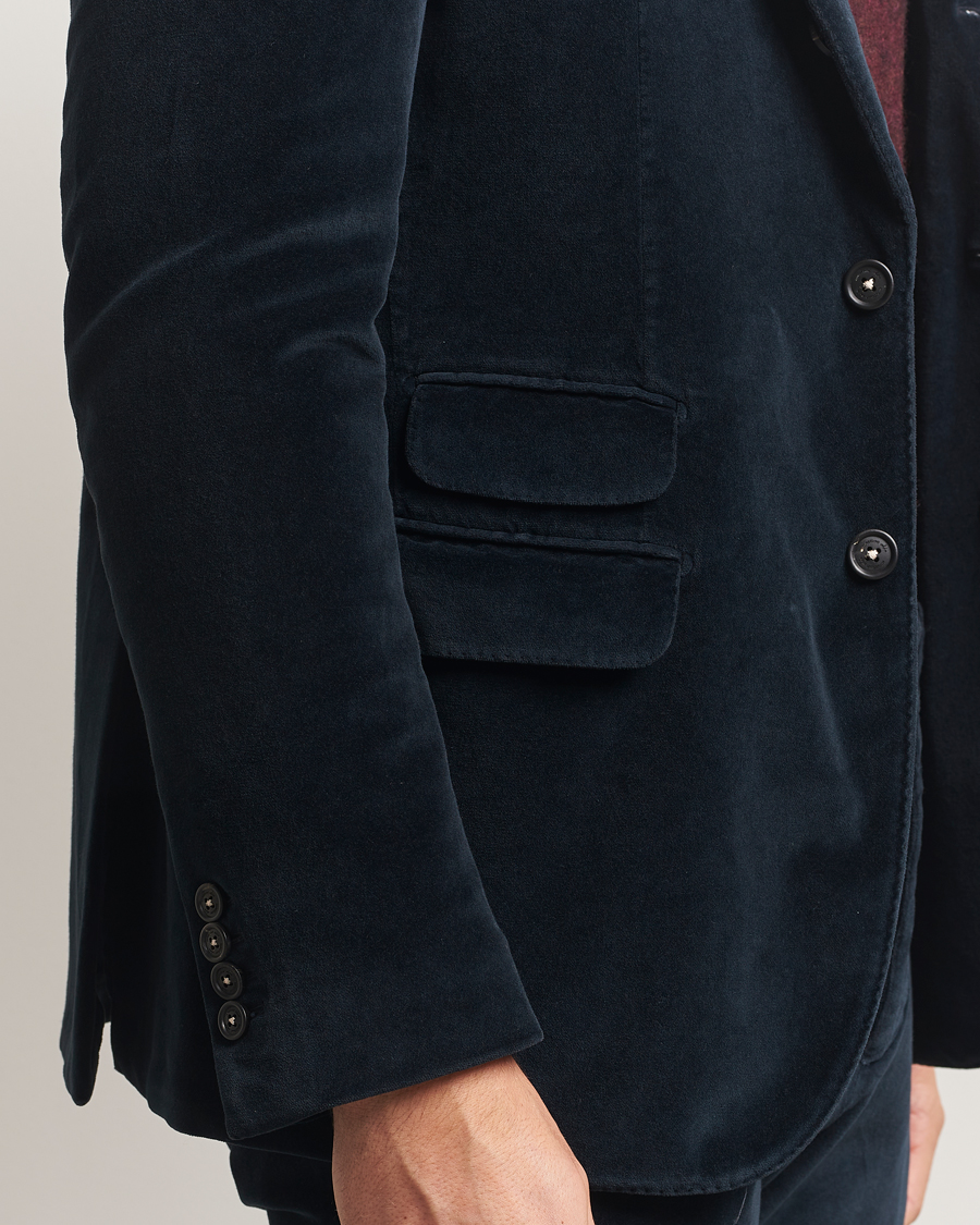 Hombres | Blazers | Massimo Alba | Catch Velvet Blazer Navy