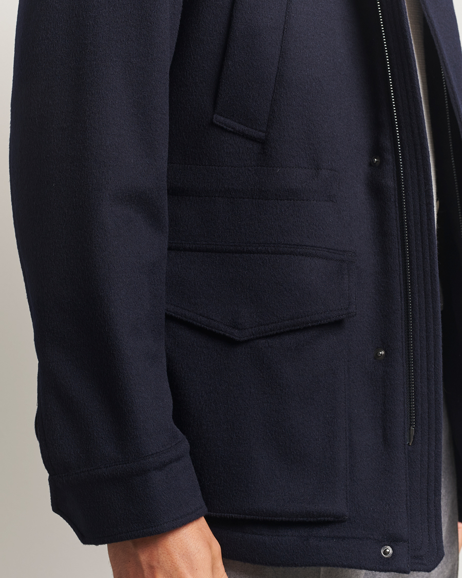 Hombres | Abrigos y chaquetas | Oscar Jacobson | Traveler Wool Jacket Navy