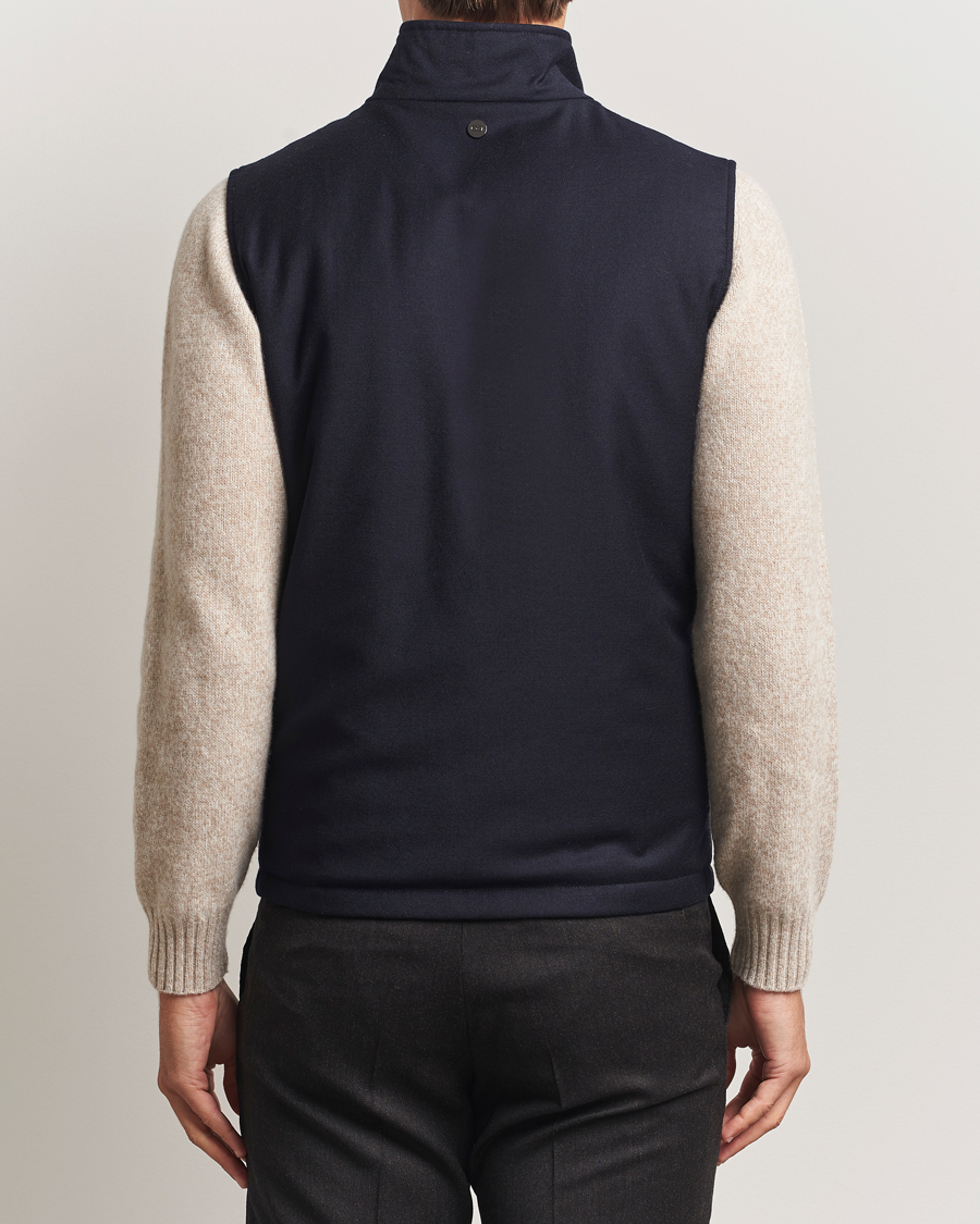 Hombres | Abrigos y chaquetas | Oscar Jacobson | Nylon/Wool Reversible Vest Navy