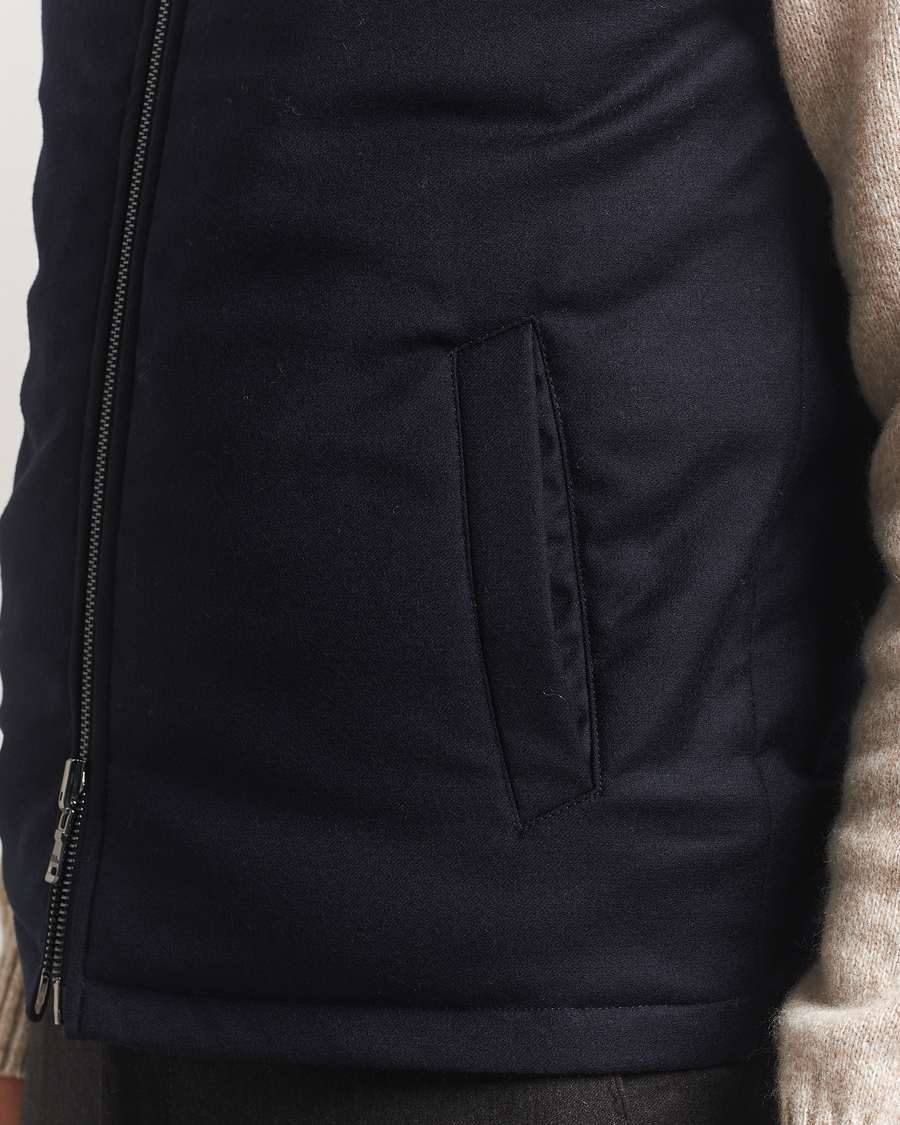 Hombres | Abrigos y chaquetas | Oscar Jacobson | Nylon/Wool Reversible Vest Navy