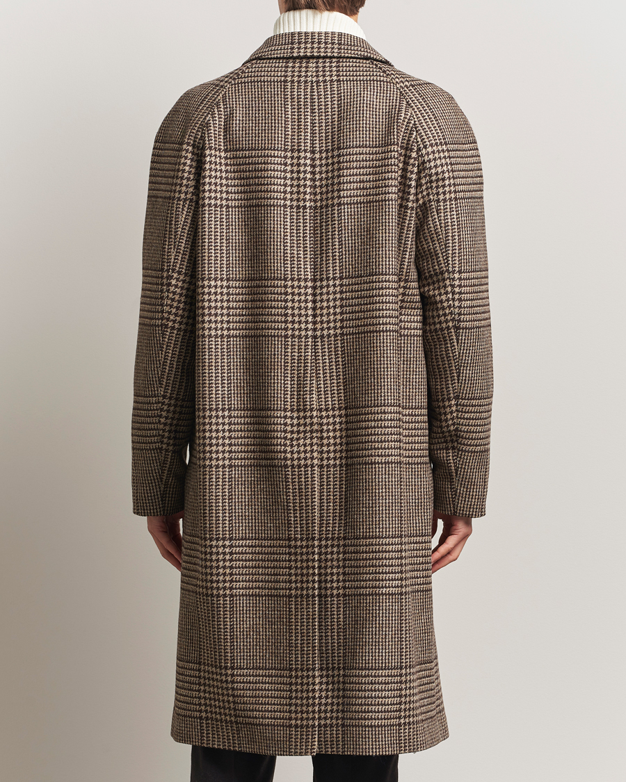 Hombres | Abrigos y chaquetas | Oscar Jacobson | Raglan Check Wool Coat Brown