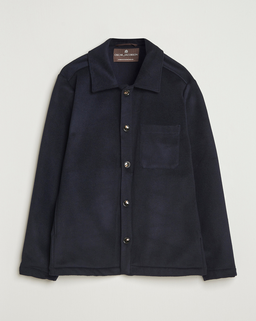 Hombres | Abrigos y chaquetas | Oscar Jacobson | Maddan Wool/Cashmere Shirt Jacket Navy
