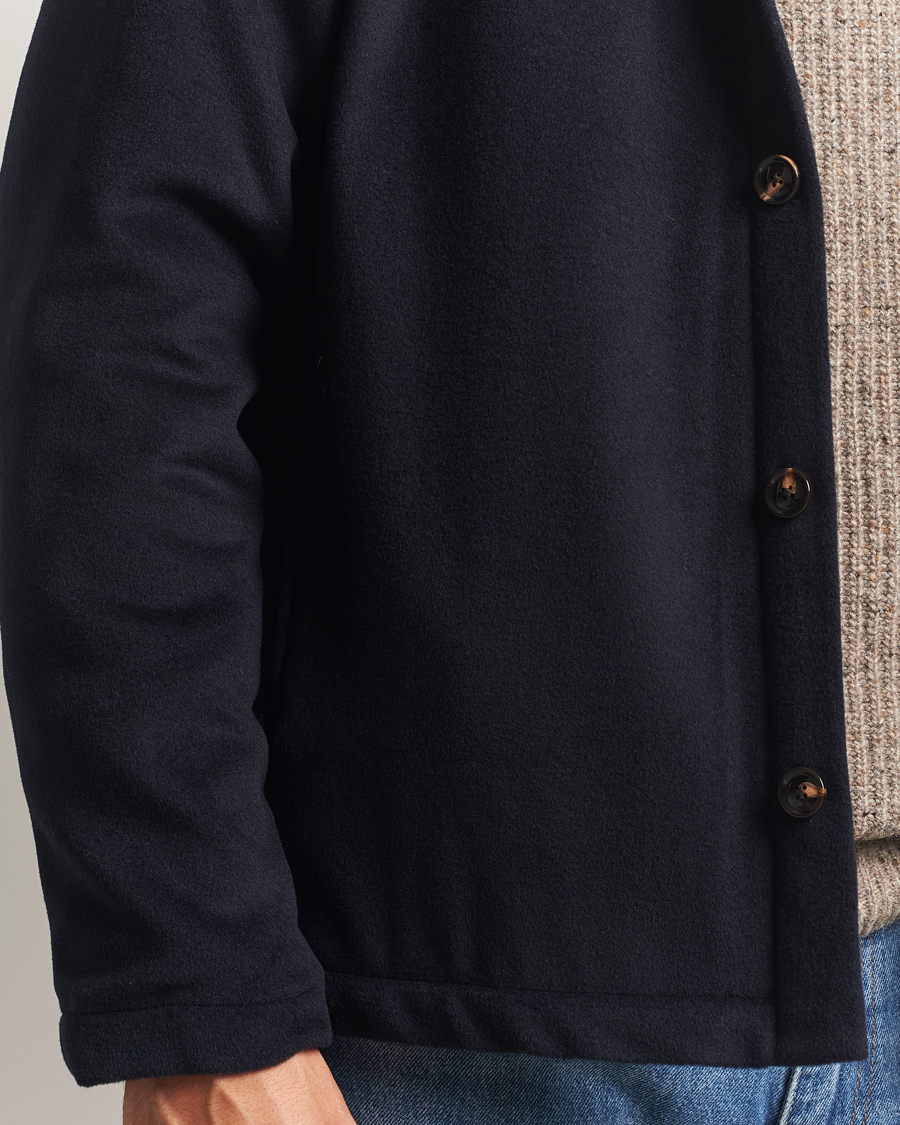 Hombres | Abrigos y chaquetas | Oscar Jacobson | Maddan Wool/Cashmere Shirt Jacket Navy