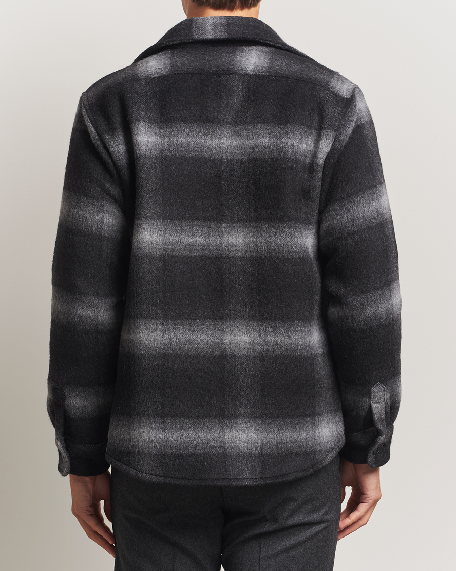 Hombres | Abrigos y chaquetas | Oscar Jacobson | Maverick Checked Wool Shirt Jacket Grey