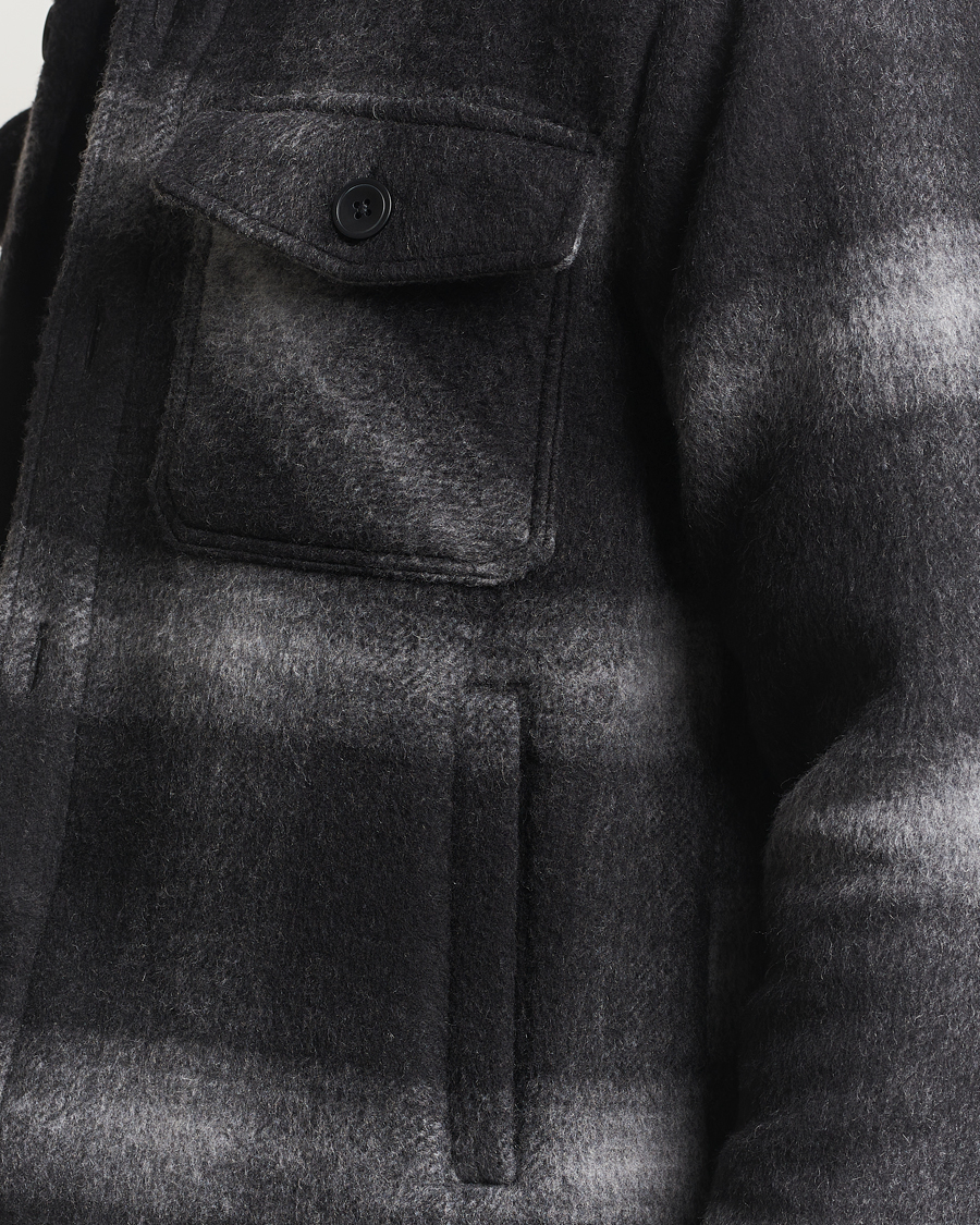 Hombres | Abrigos y chaquetas | Oscar Jacobson | Maverick Checked Wool Shirt Jacket Grey